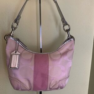 Coach Light Pink and Silver Shoulder Bag